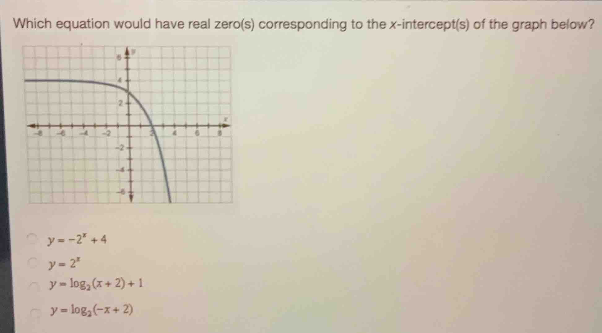 which equation would have real zero(s) corresponding to the \\(x\\)-int…