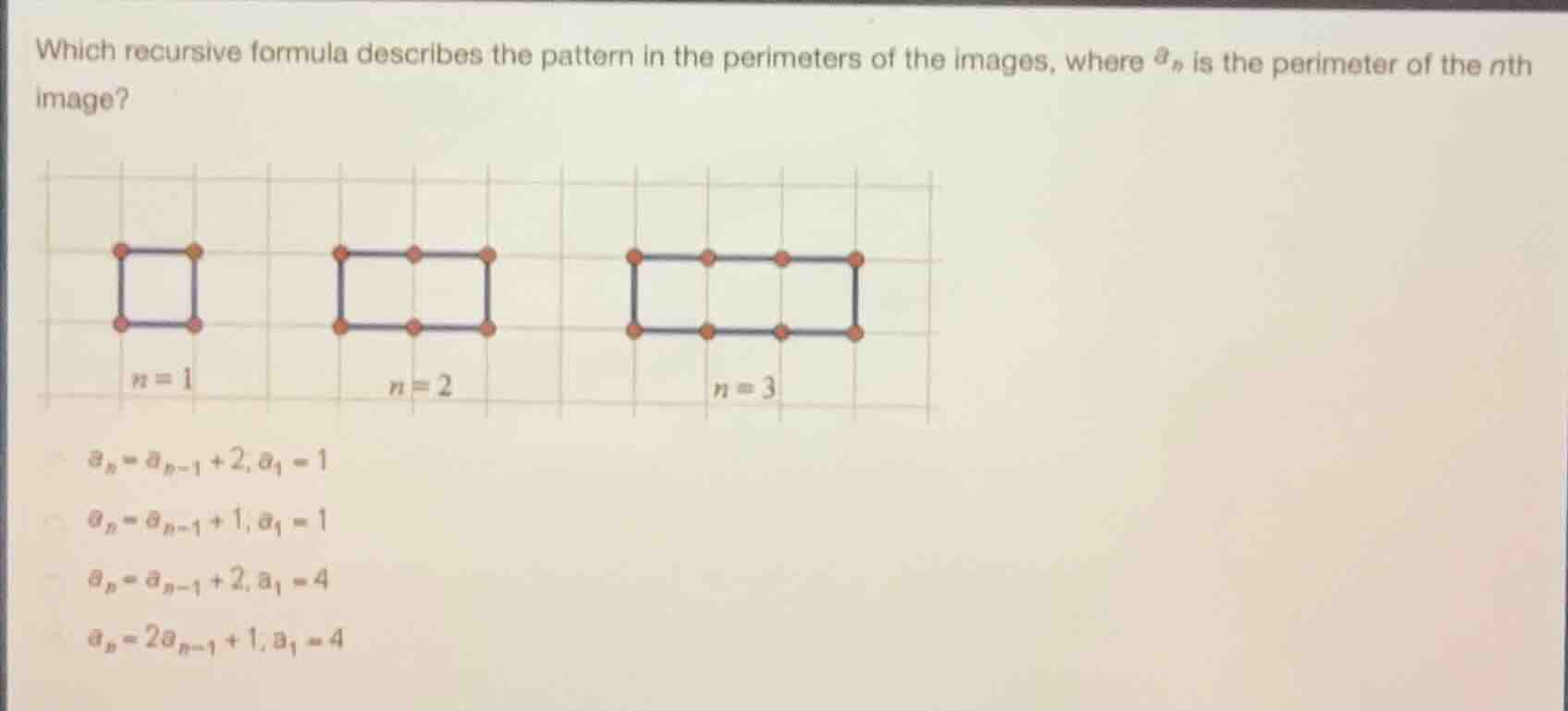 which recursive formula describes the pattern in the perimeters of the …