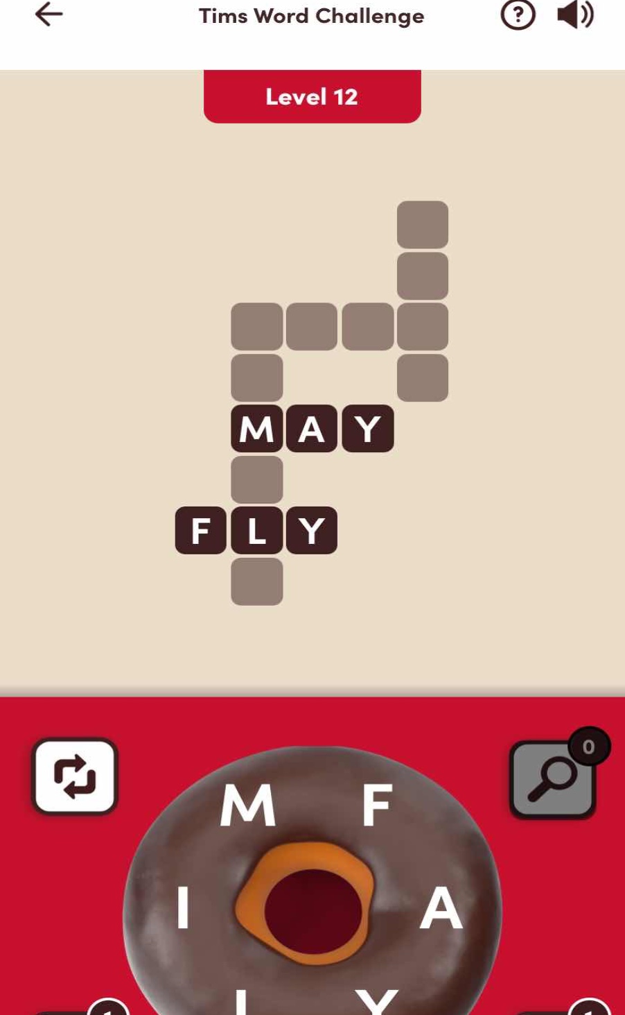 tims word challenge level 12 m a y f l y m f i a l y