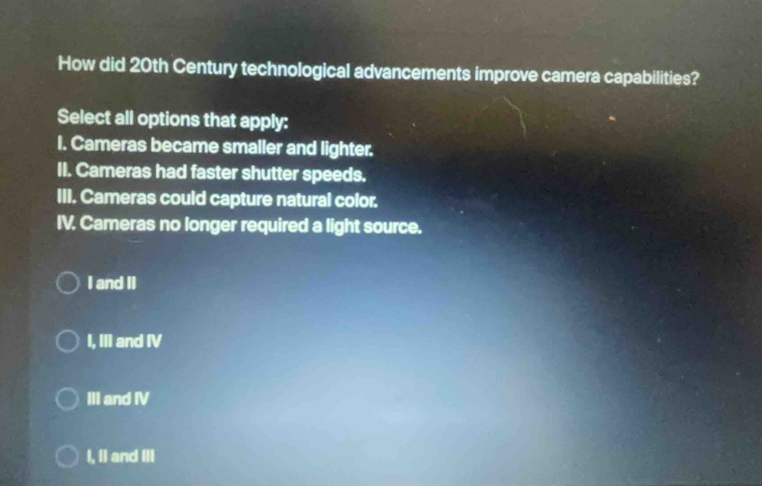 how did 20th century technological advancements improve camera capabili…