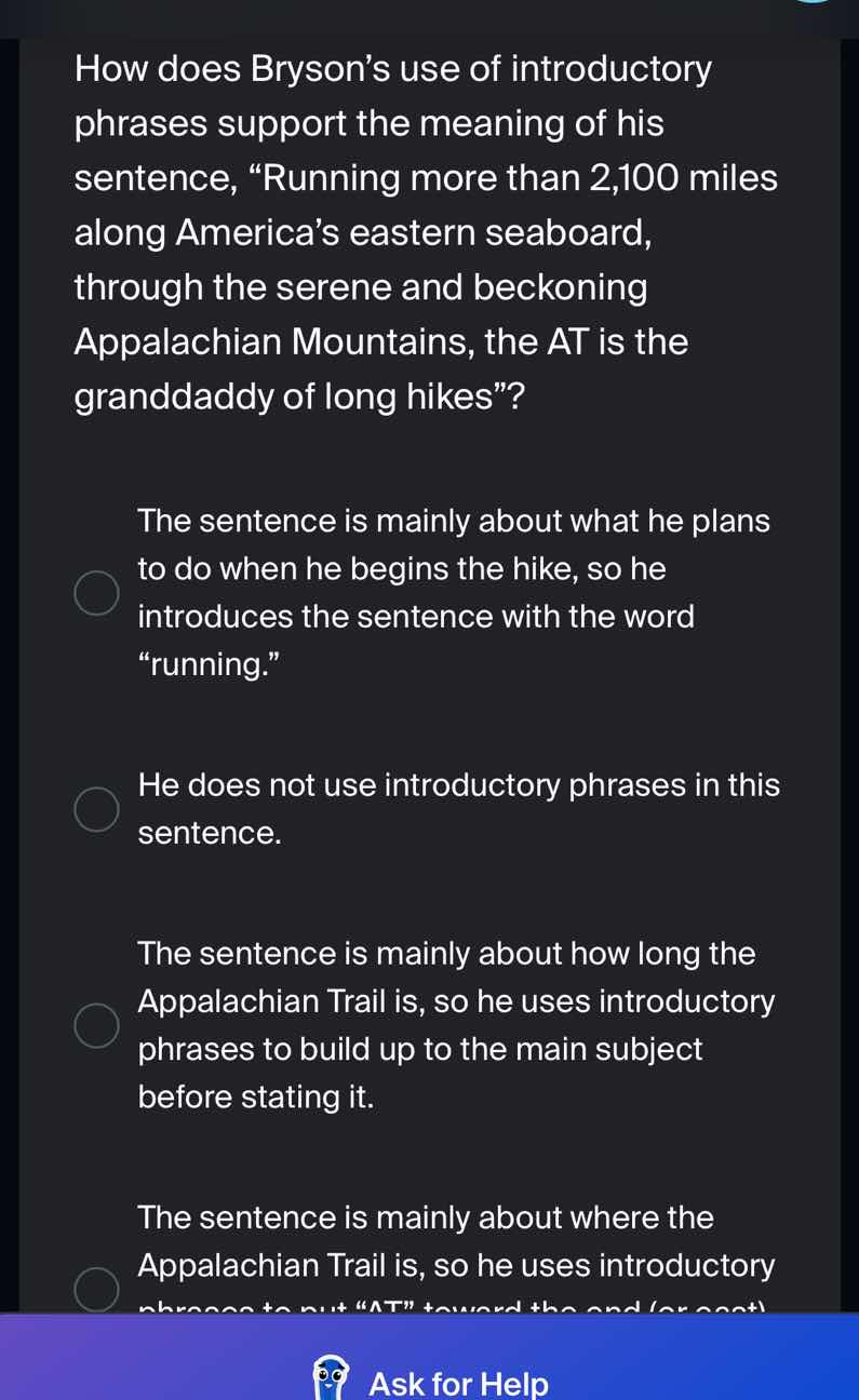 how does brysons use of introductory phrases support the meaning of his…