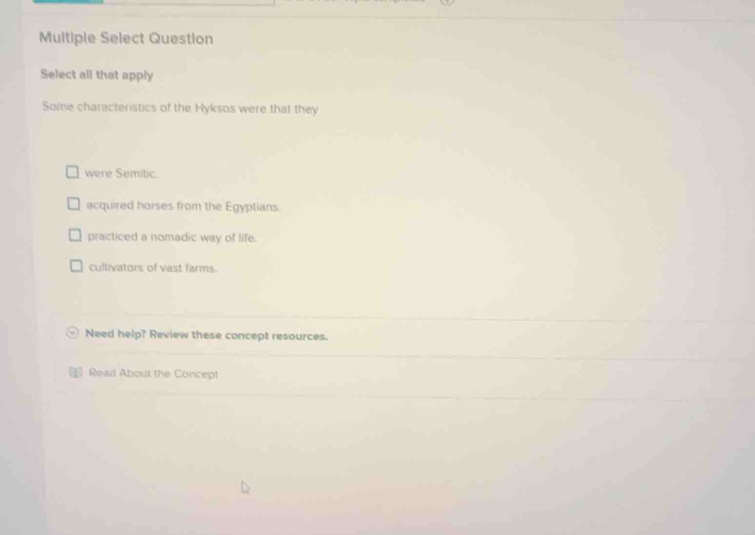 multiple select question select all that apply some characteristics of …
