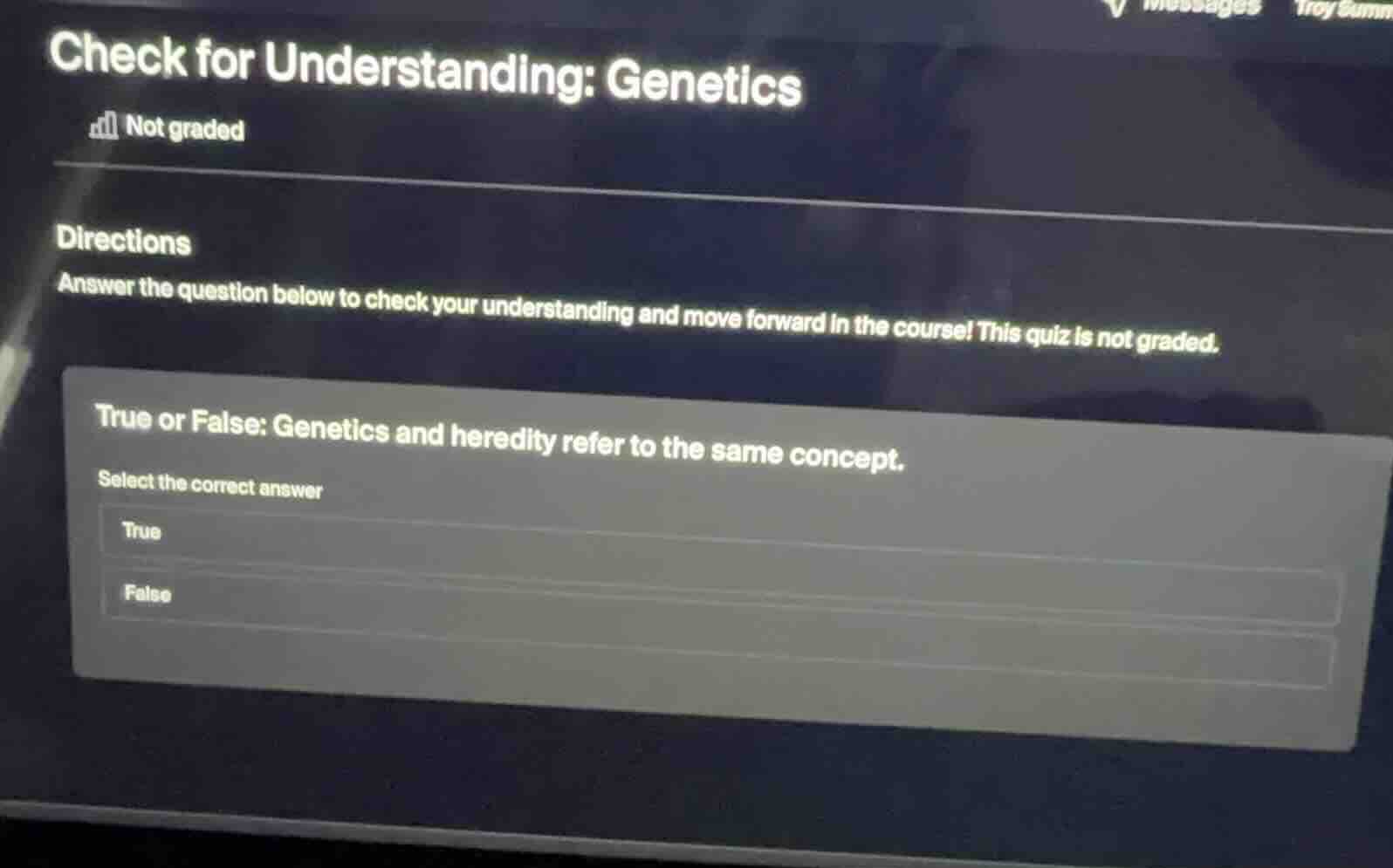 check for understanding: genetics not graded directions answer the ques…