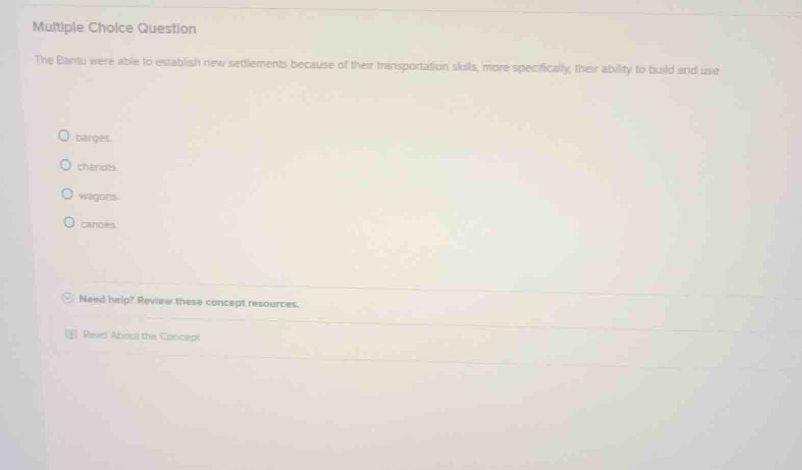 multiple choice question the bantu were able to establish new settlemen…