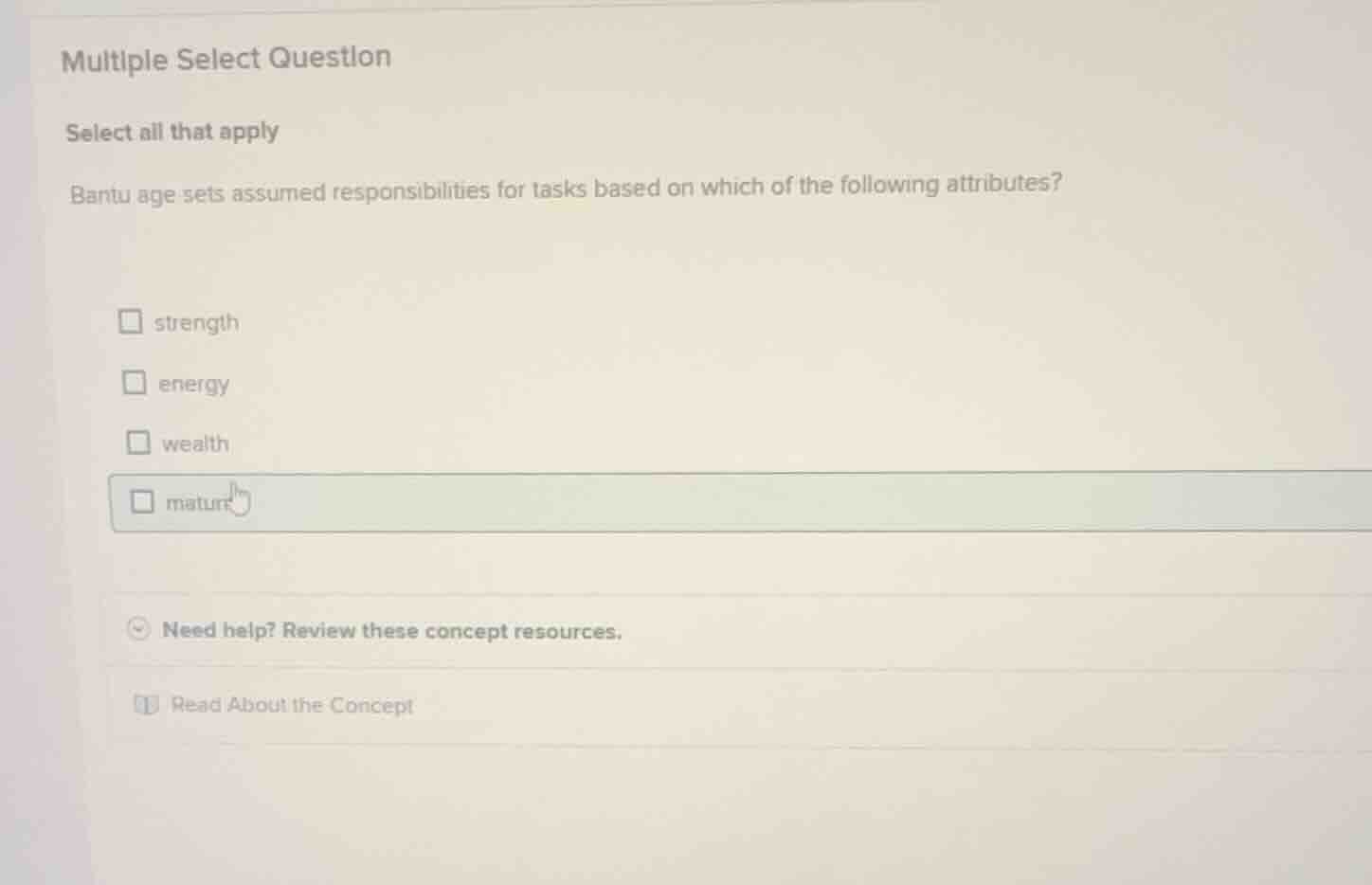 multiple select question select all that apply bantu age sets assumed r…