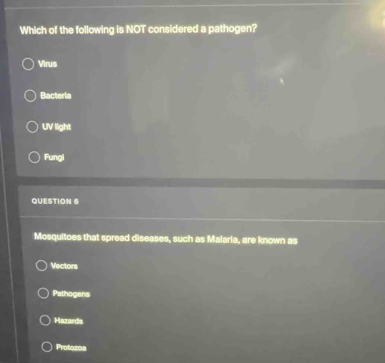 which of the following is not considered a pathogen? virus bacteria uv …