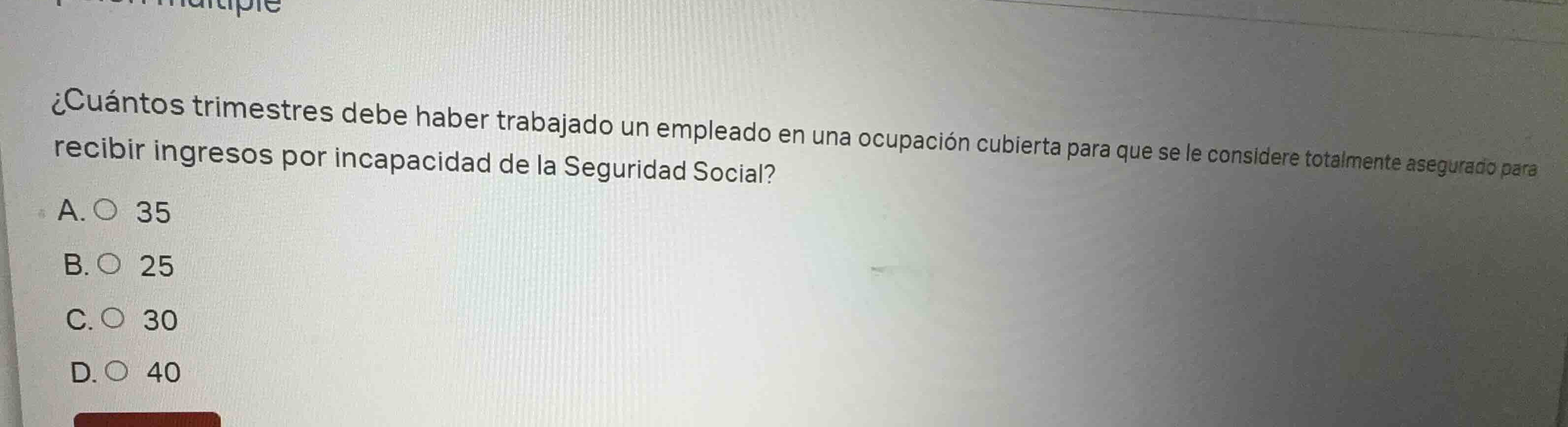 ¿cuántos trimestres debe haber trabajado un empleado en una ocupación c…