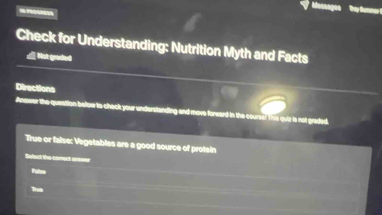 check for understanding: nutrition myth and facts not graded directions…
