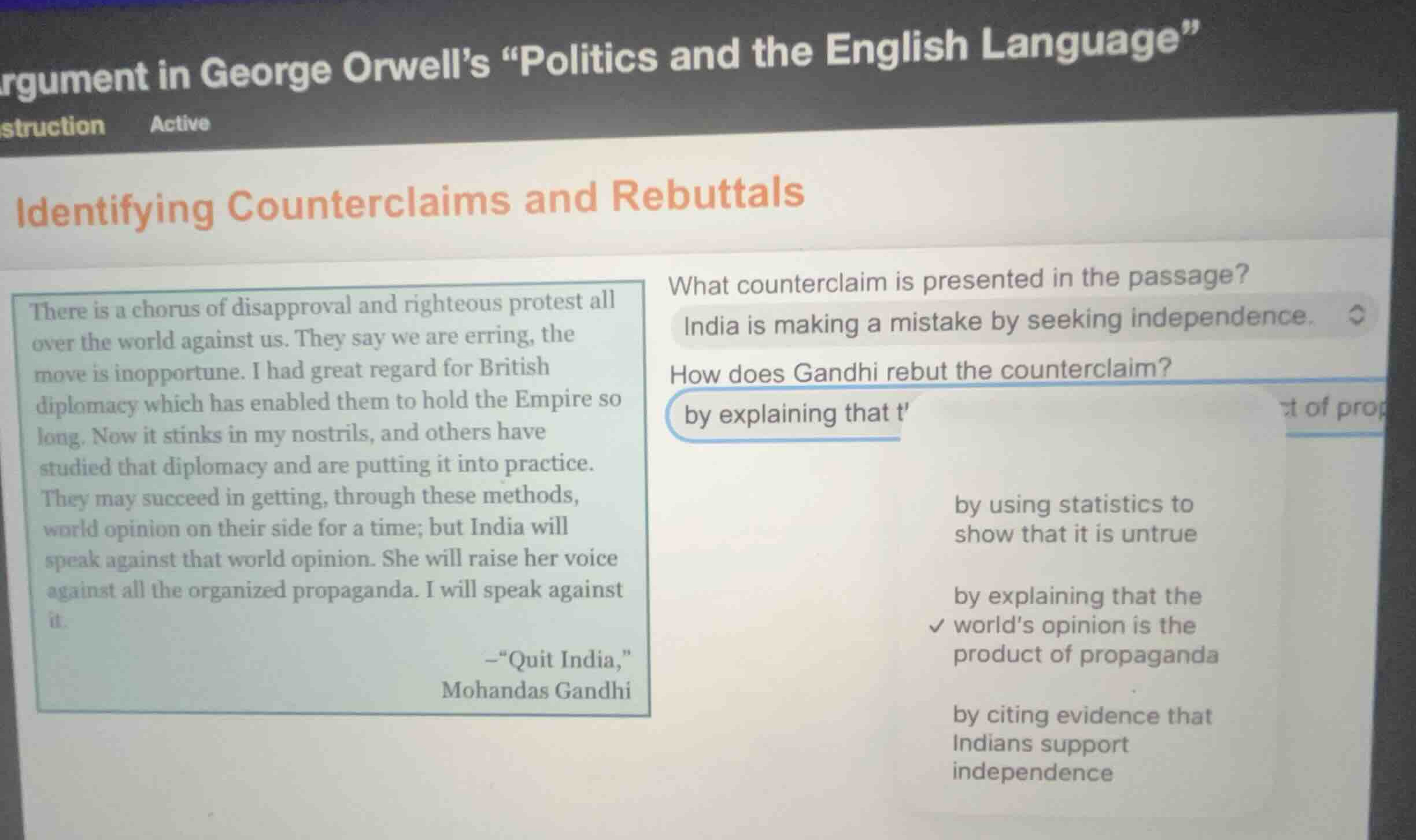 identifying counterclaims and rebuttals there is a chorus of disapprova…