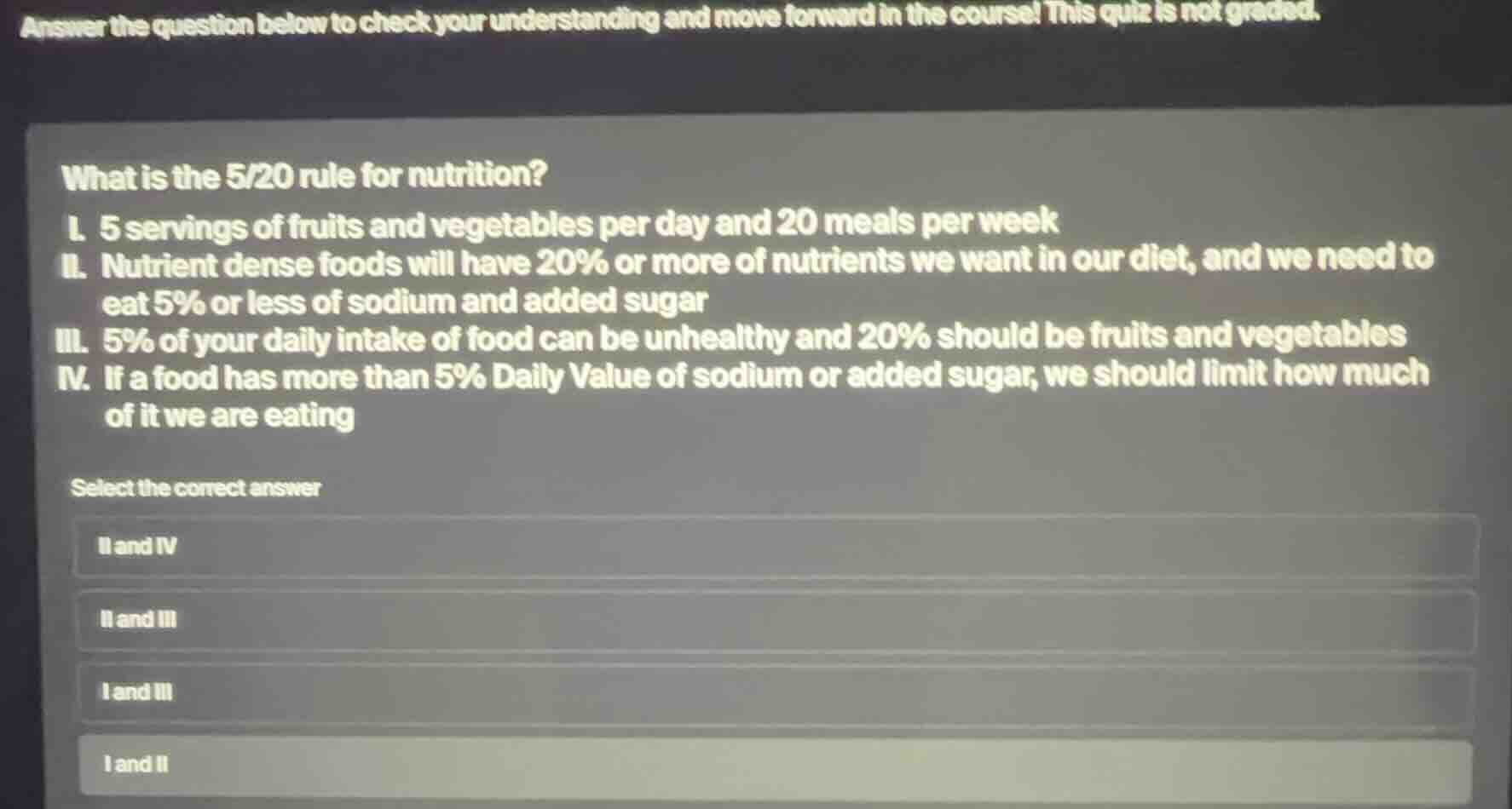 what is the 5/20 rule for nutrition? i. 5 servings of fruits and vegeta…