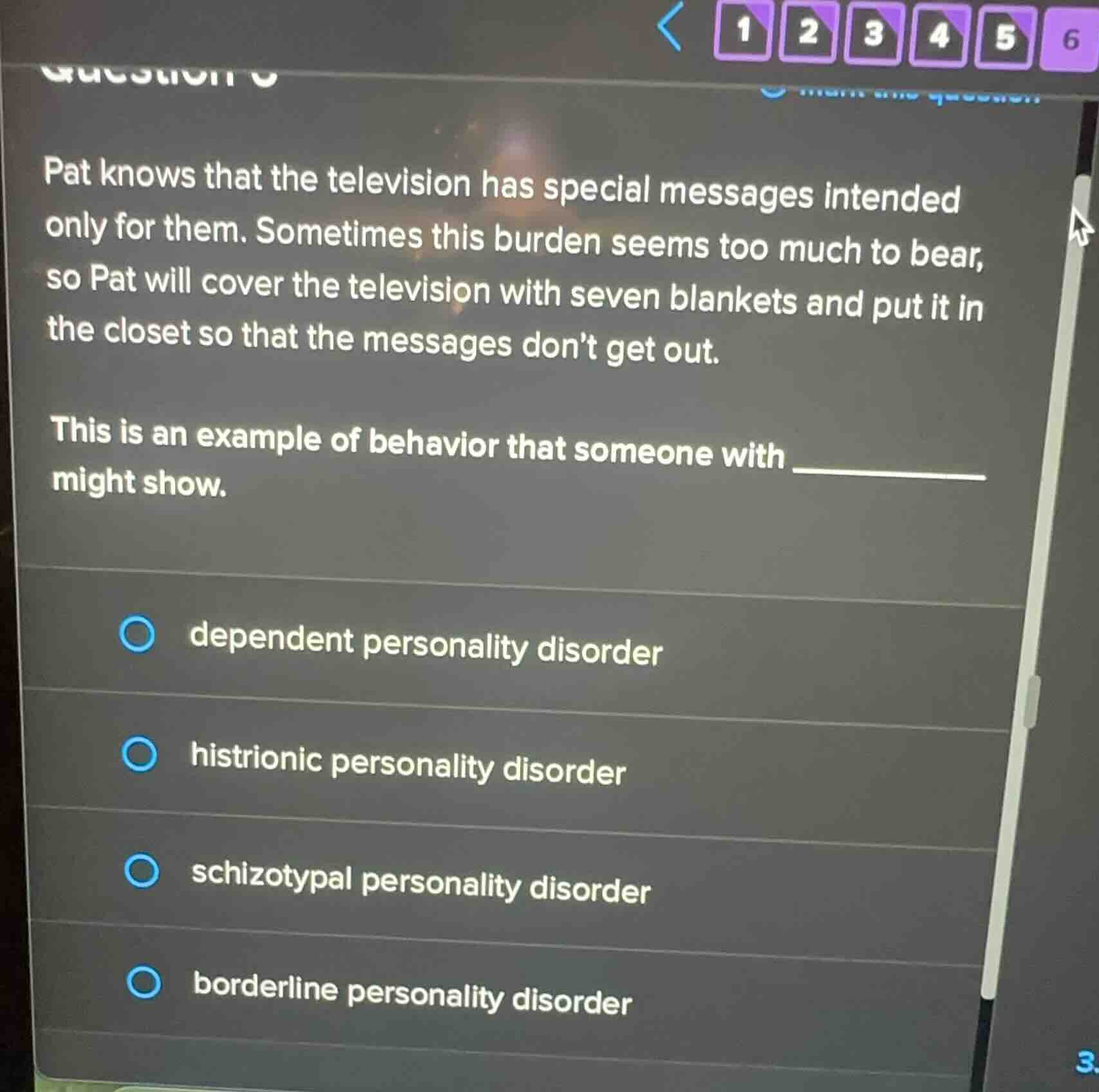 pat knows that the television has special messages intended only for th…