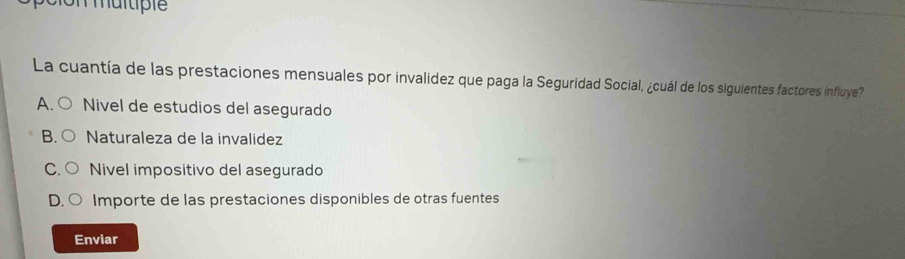 la cuantía de las prestaciones mensuales por invalidez que paga la segu…