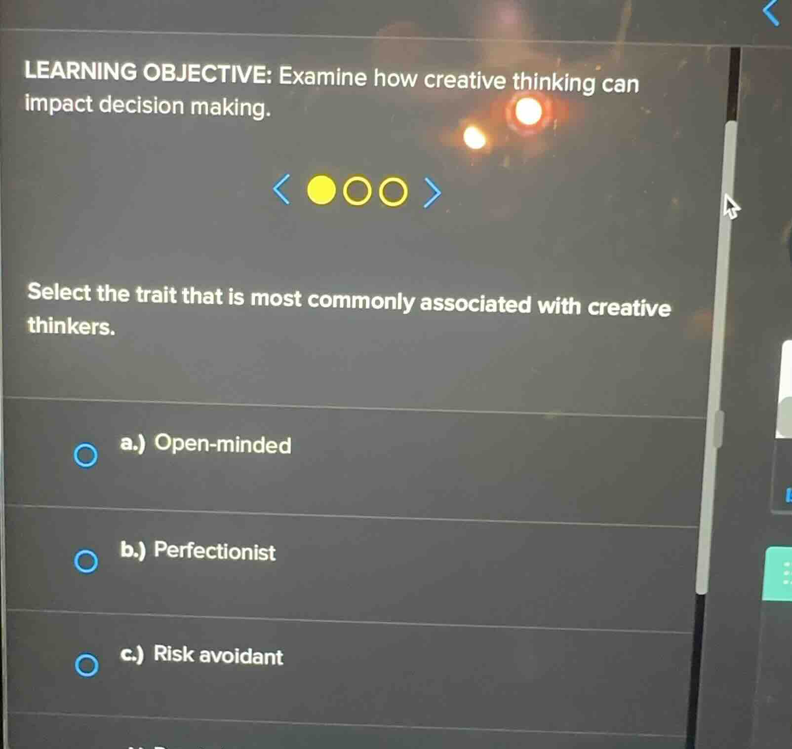 learning objective: examine how creative thinking can impact decision m…