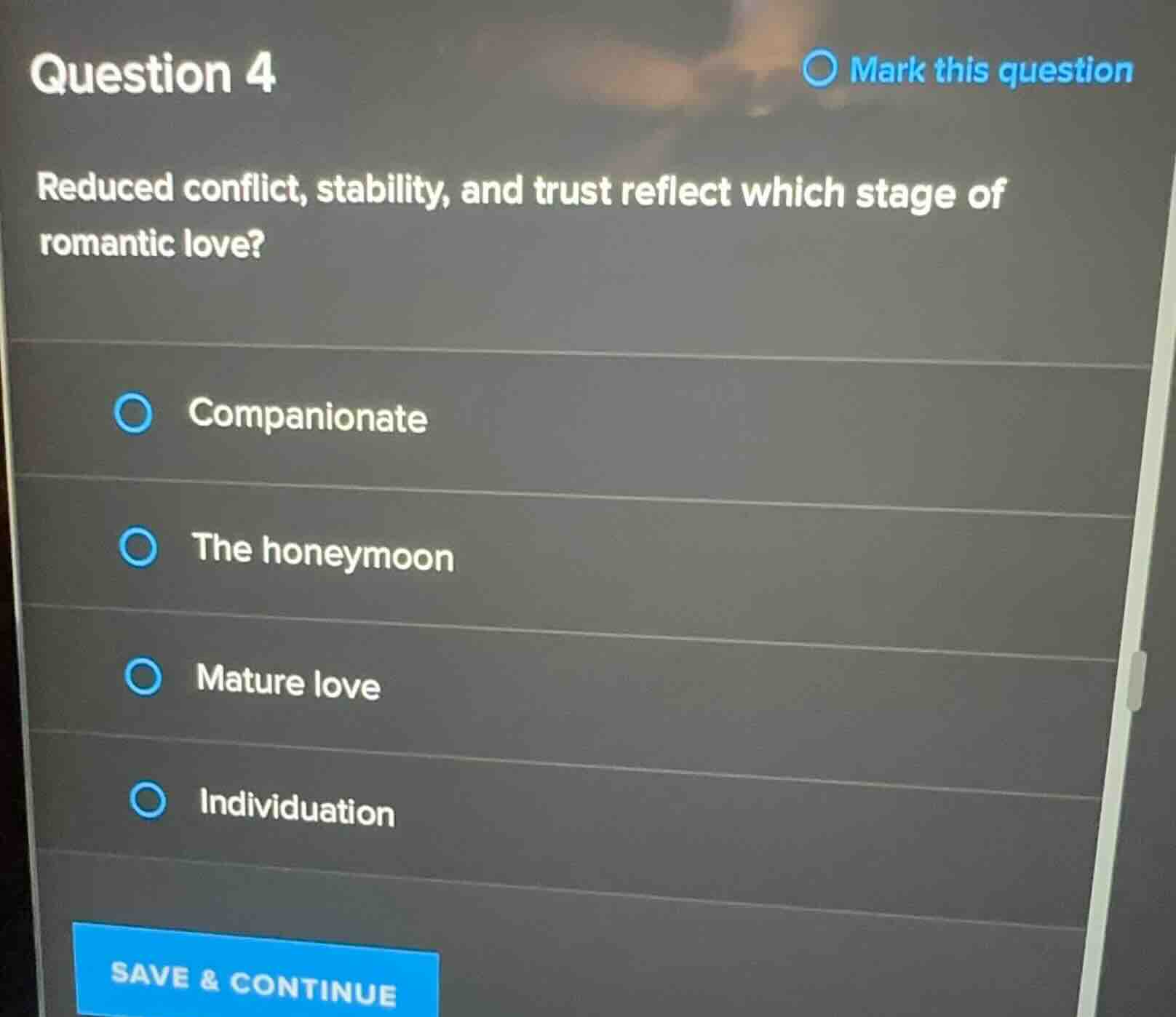 question 4 reduced conflict, stability, and trust reflect which stage o…