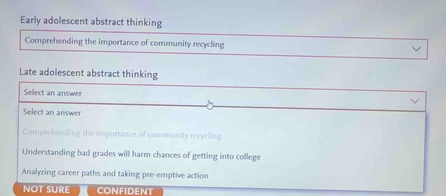 early adolescent abstract thinking comprehending the importance of comm…