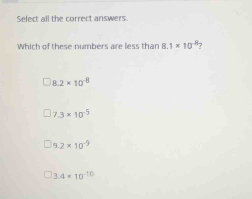 select all the correct answers. which of these numbers are less than (8…
