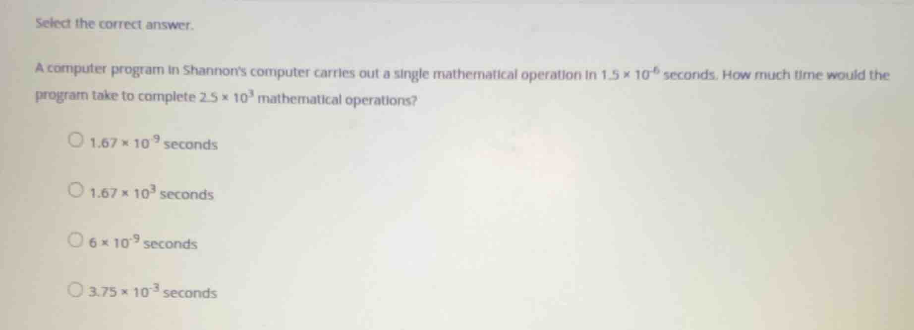 select the correct answer. a computer program in shannons computer carr…