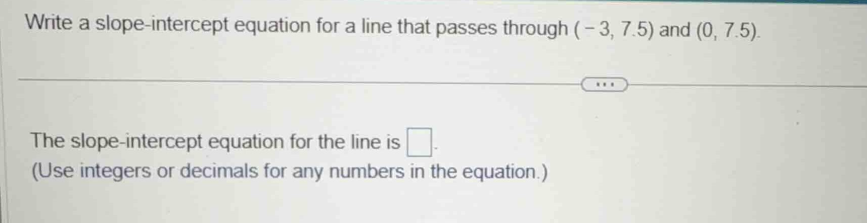 write a slope-intercept equation for a line that passes through \\((-3,…