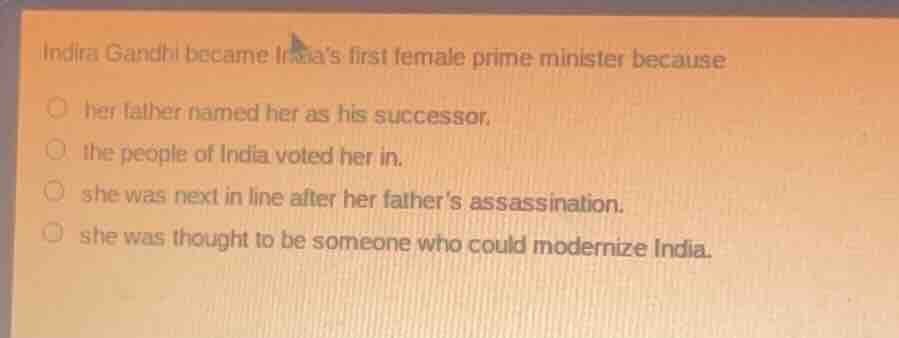 indira gandhi became indias first female prime minister because her fat…