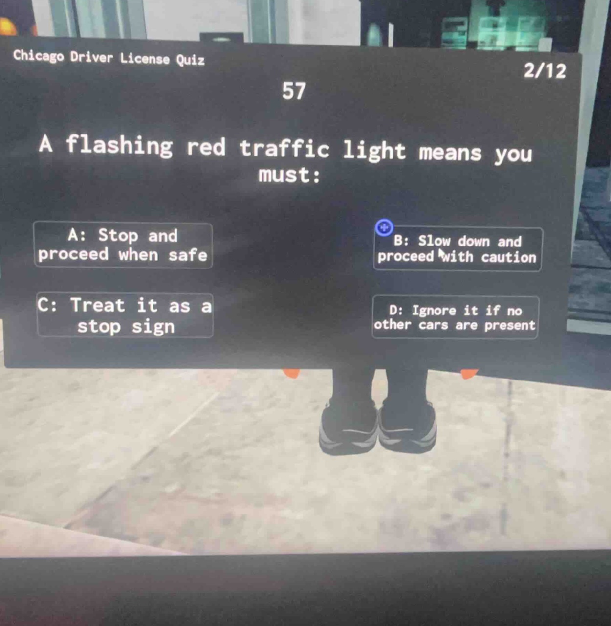 chicago driver license quiz 2/12 57 a flashing red traffic light means …