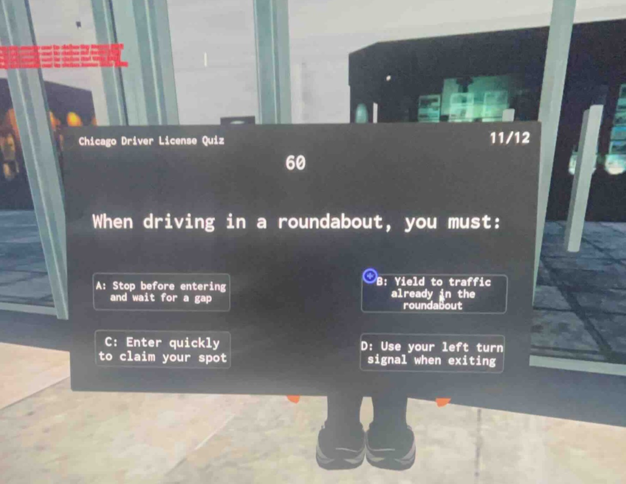chicago driver license quiz 11/12 60 when driving in a roundabout, you …