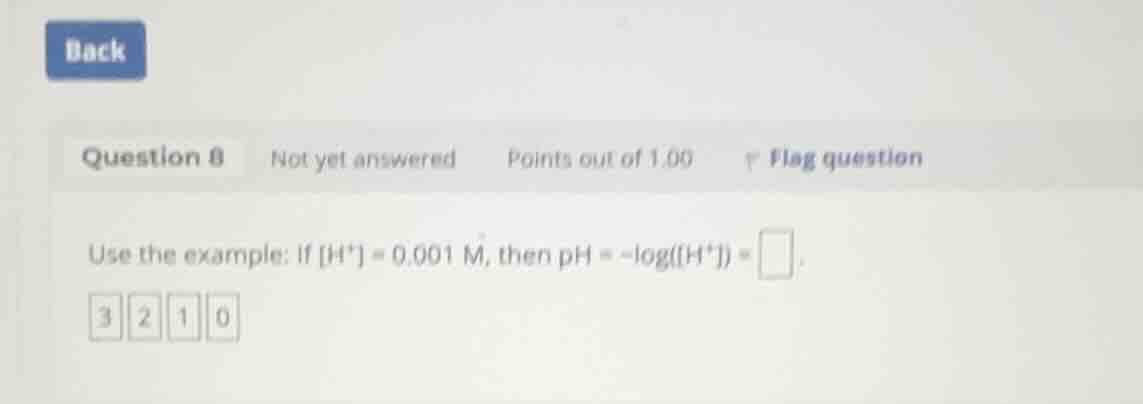 use the example: if \\(\\text{h}^+ = 0.001\\text{ m}\\), then \\(\\text…