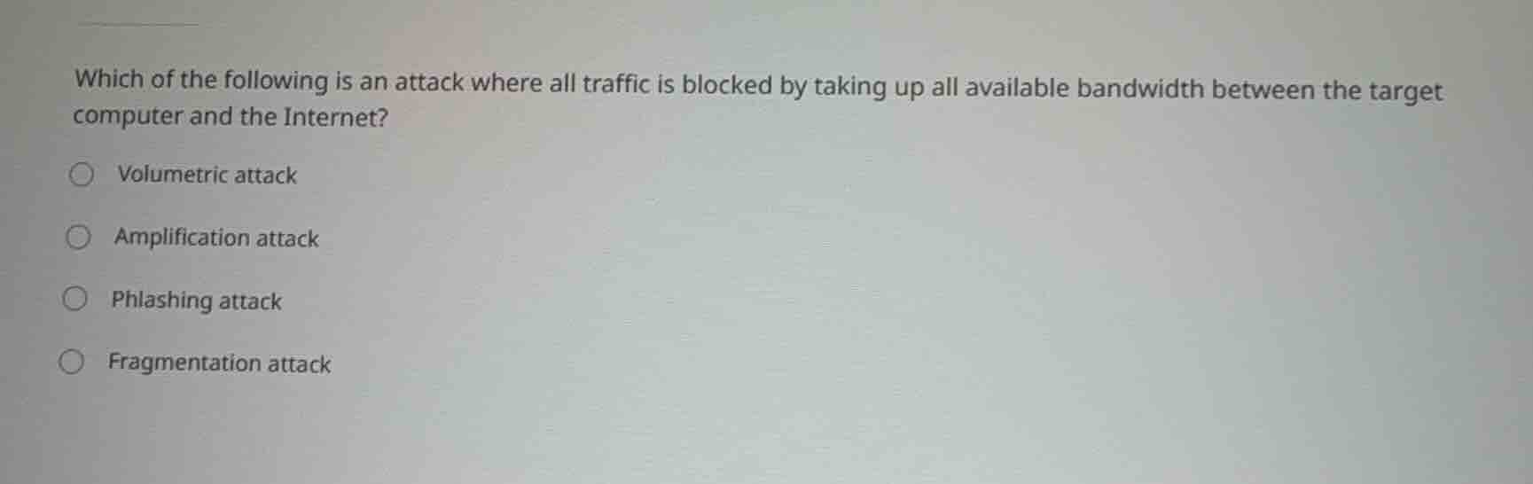 which of the following is an attack where all traffic is blocked by tak…