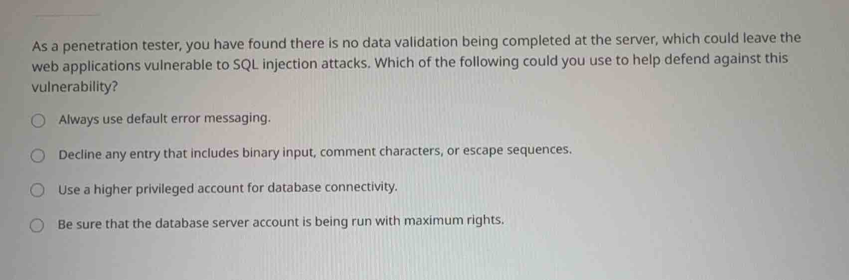 as a penetration tester, you have found there is no data validation bei…