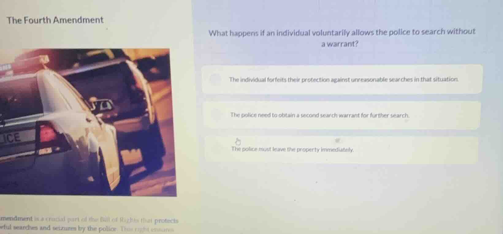 the fourth amendment what happens if an individual voluntarily allows t…