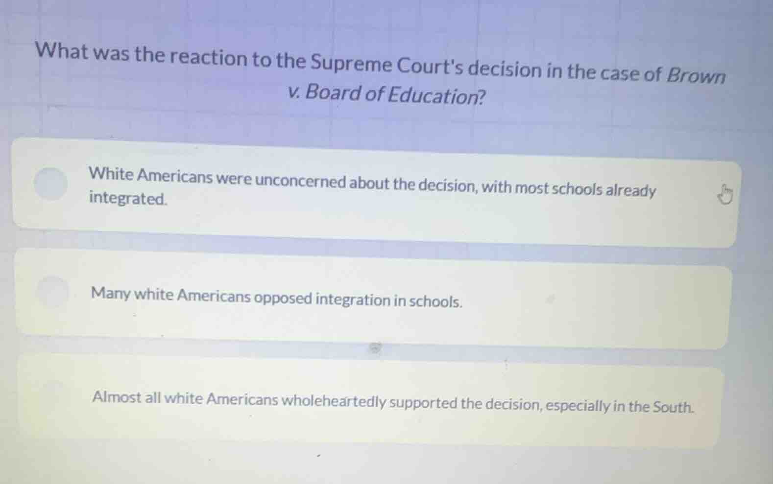 what was the reaction to the supreme courts decision in the case of bro…