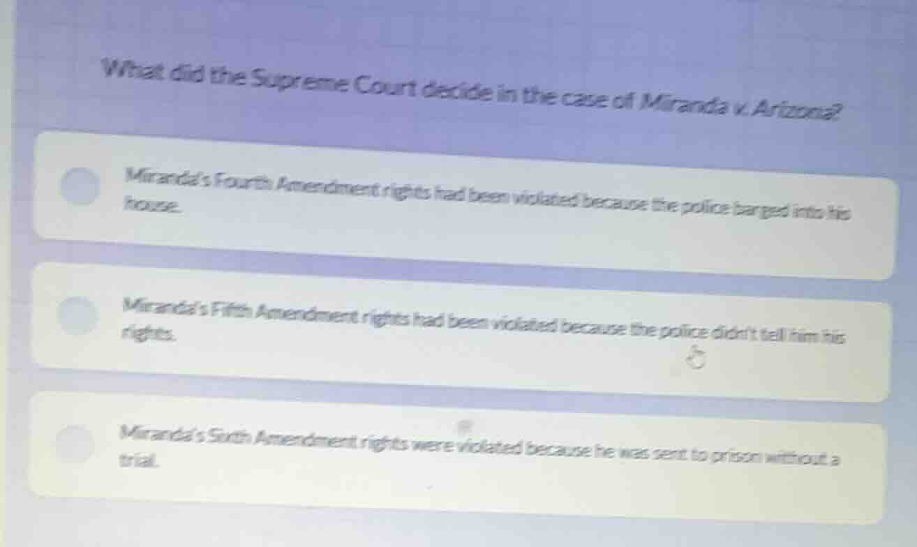 what did the supreme court decide in the case of miranda v. arizona? mi…