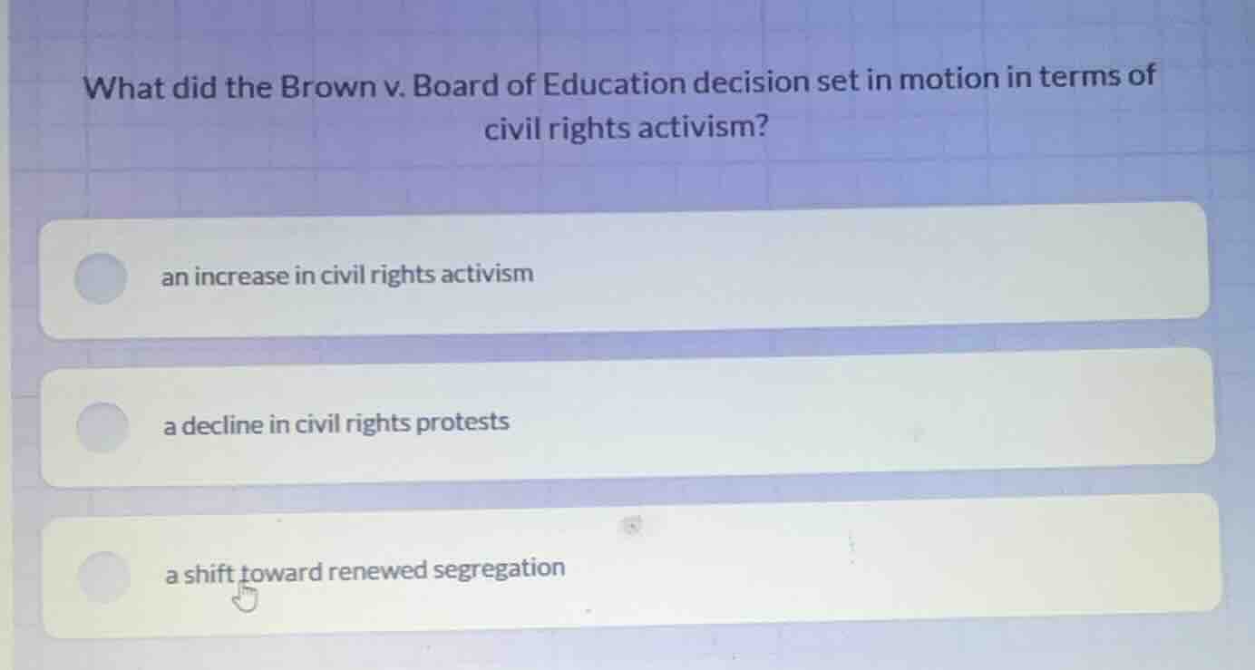 what did the brown v. board of education decision set in motion in term…