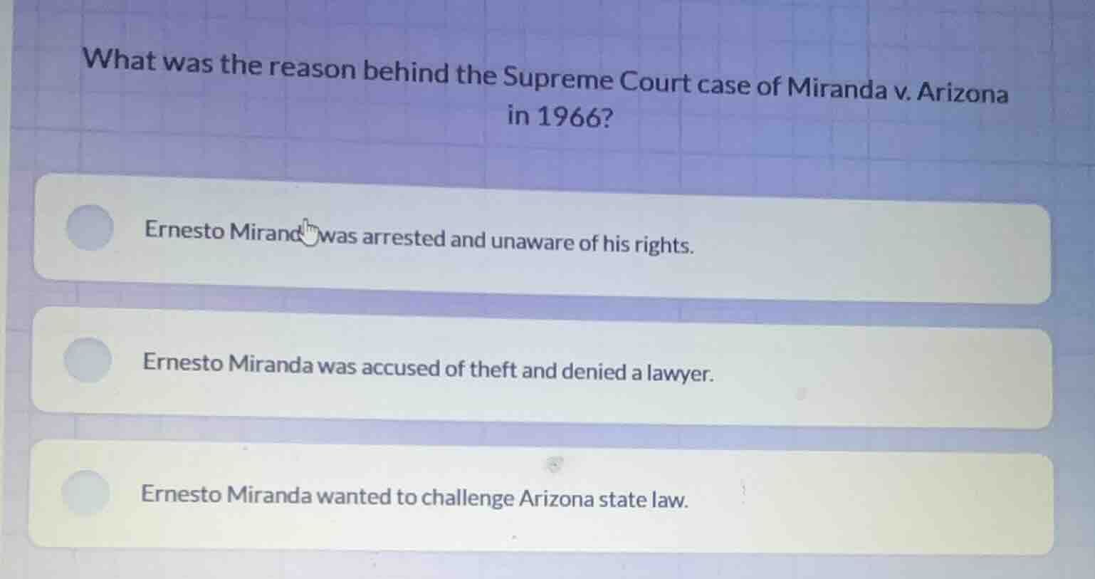what was the reason behind the supreme court case of miranda v. arizona…