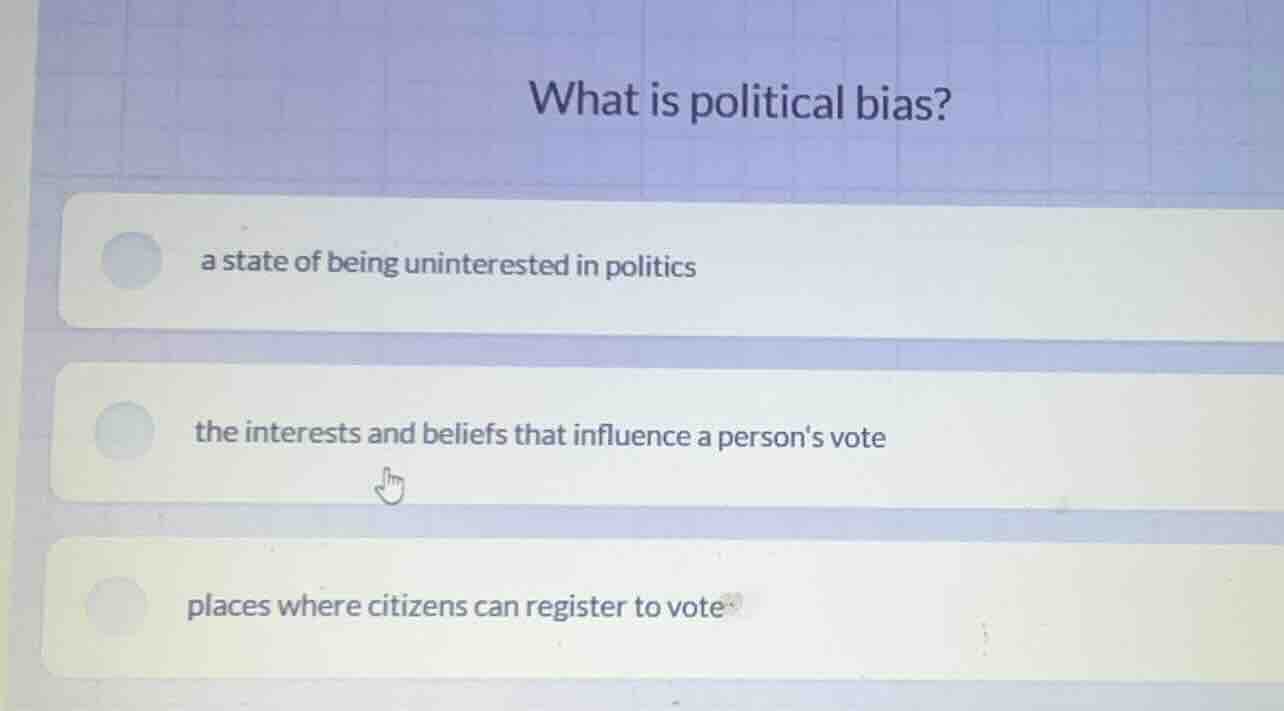 what is political bias? a state of being uninterested in politics the i…