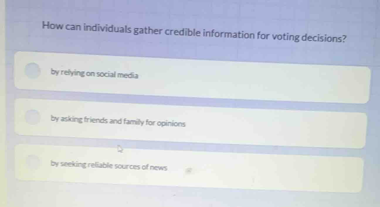 how can individuals gather credible information for voting decisions? b…