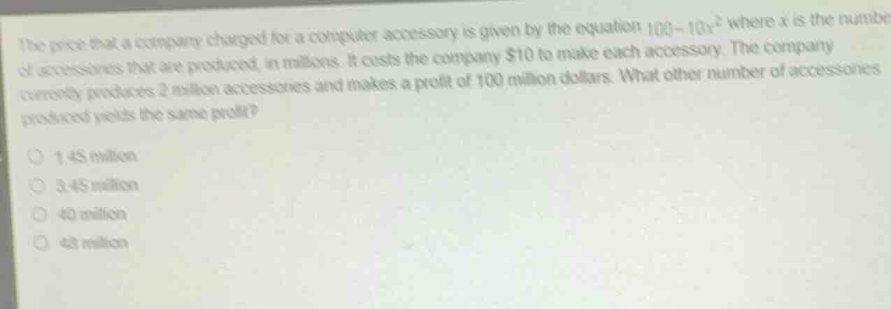 the price that a company charged for a computer accessory is given by t…