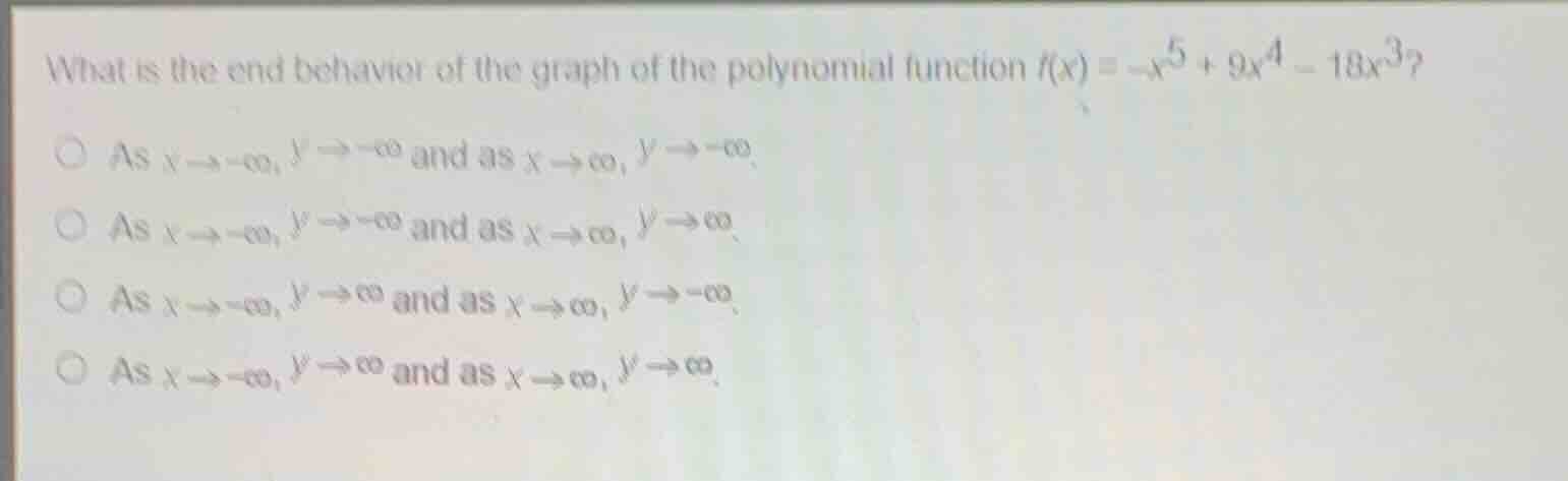 what is the end behavior of the graph of the polynomial function \\(f(x…