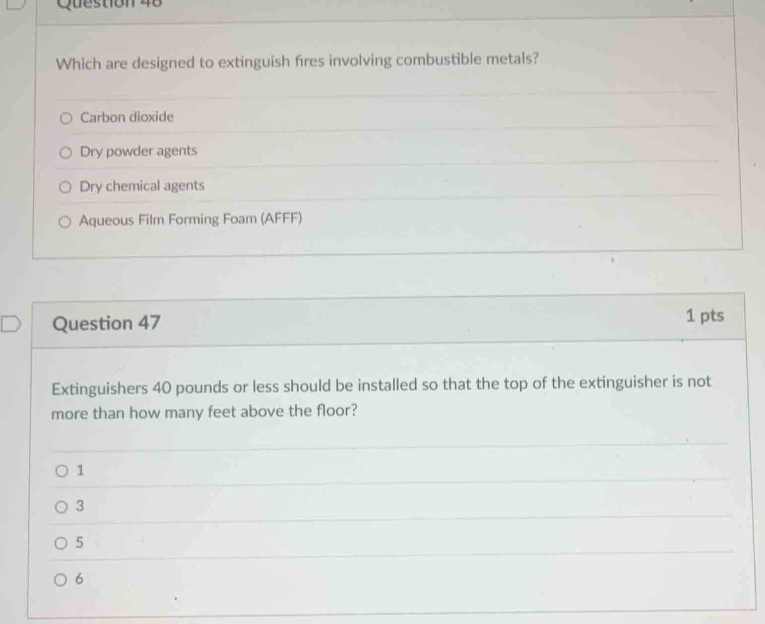 question 46 which are designed to extinguish fires involving combustibl…