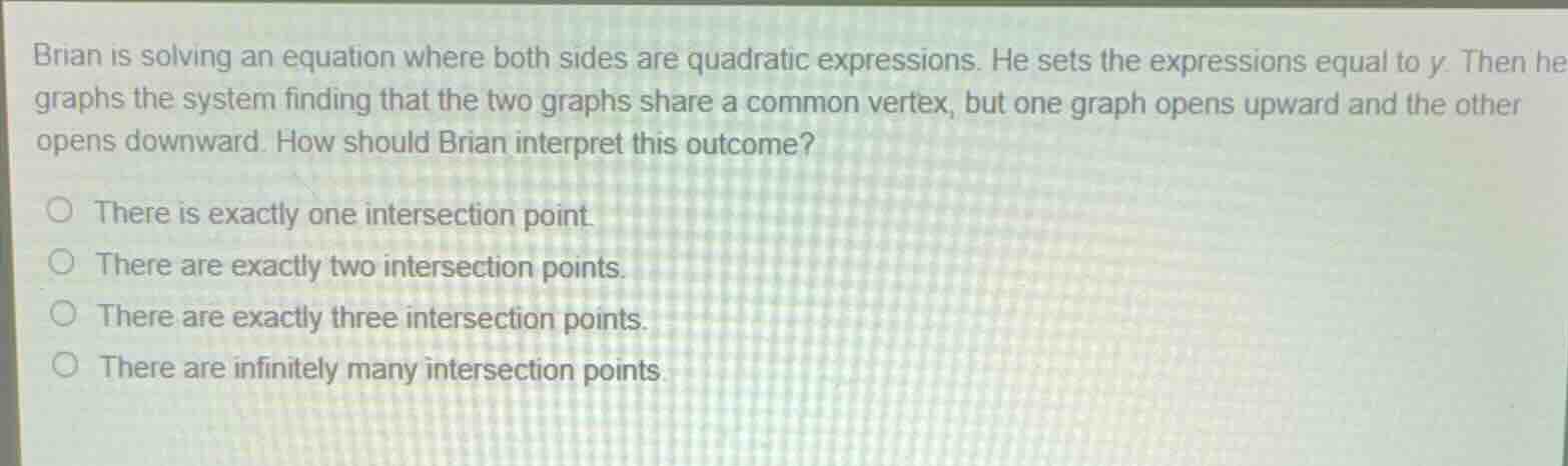 brian is solving an equation where both sides are quadratic expressions…