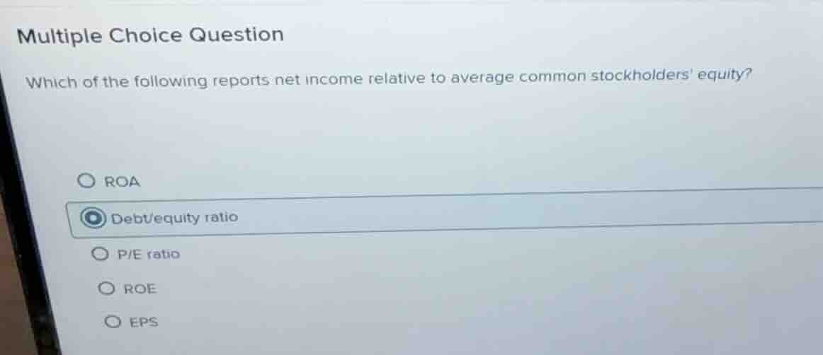 multiple choice question which of the following reports net income rela…