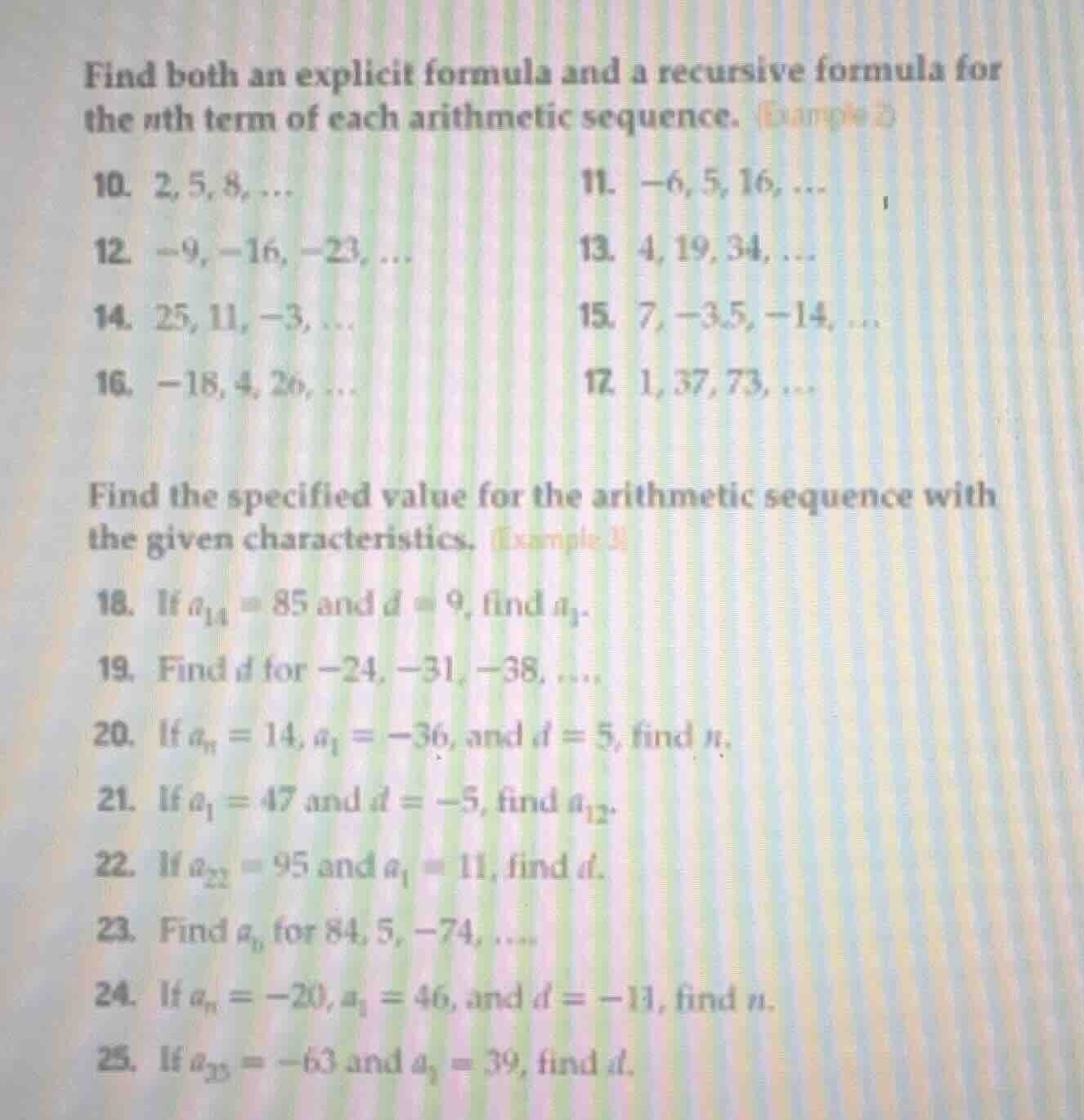 find both an explicit formula and a recursive formula for the \\(n\\)th…