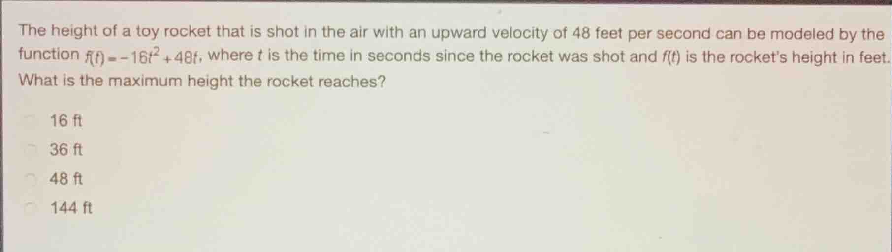 the height of a toy rocket that is shot in the air with an upward veloc…