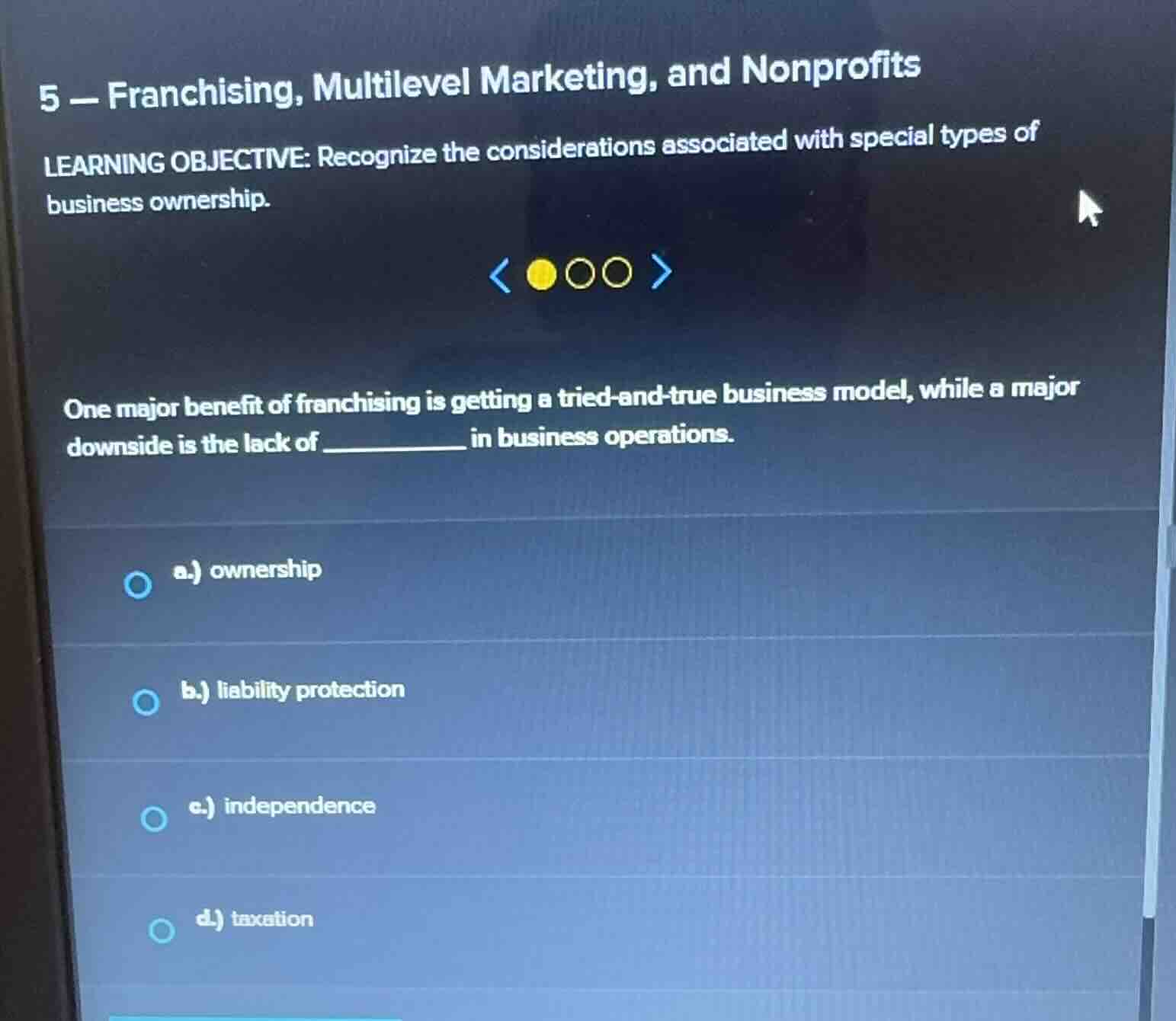 5 - franchising, multilevel marketing, and nonprofits learning objectiv…