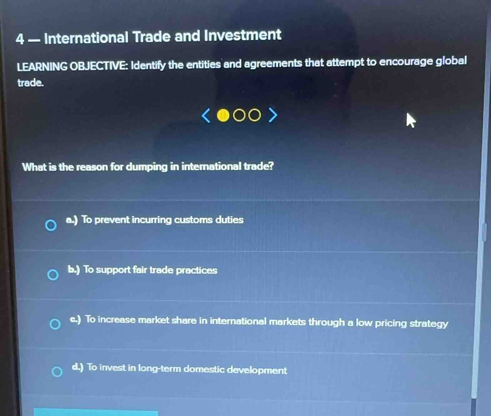 4 - international trade and investment learning objective: identify the…