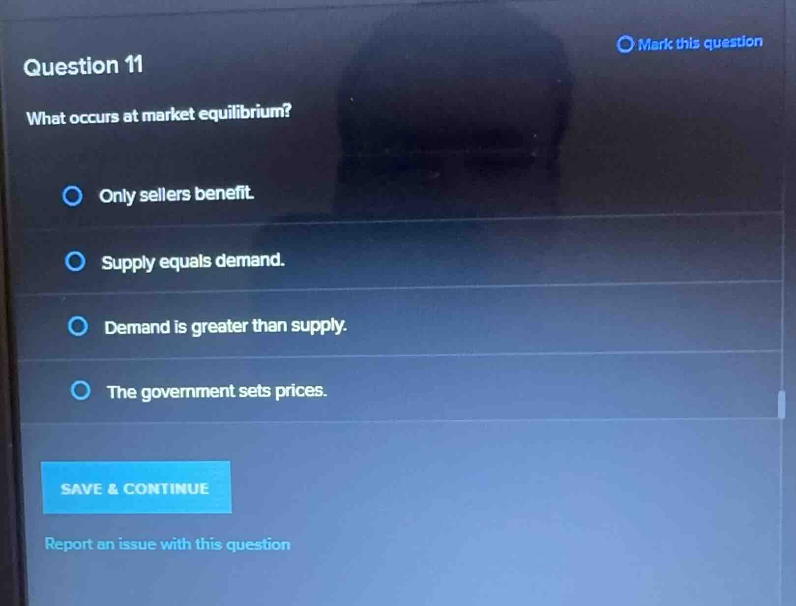 question 11 what occurs at market equilibrium? - only sellers benefit. …