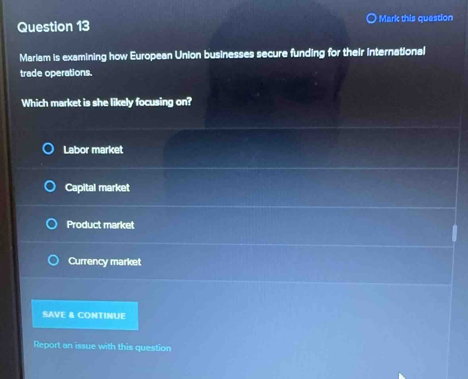 question 13 mariam is examining how european union businesses secure fu…