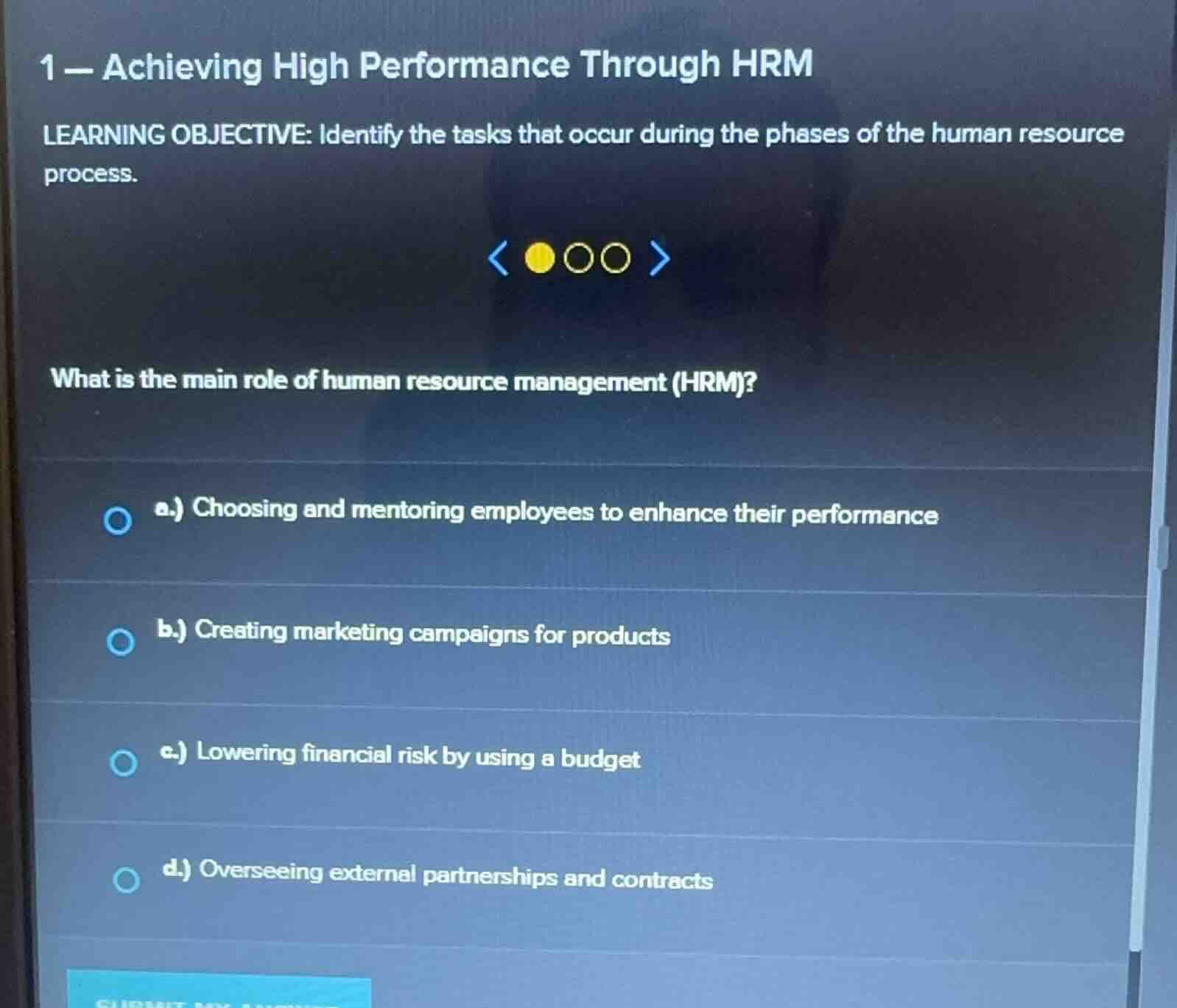 1 - achieving high performance through hrm learning objective: identify…