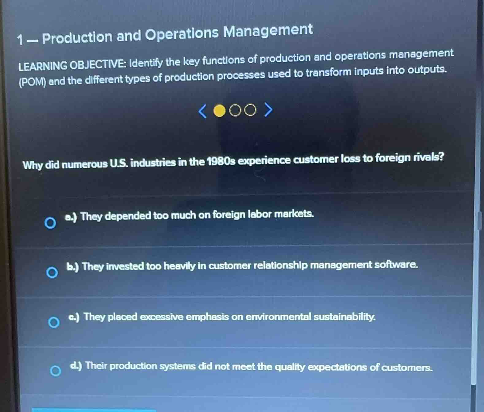 1 - production and operations management learning objective: identify t…