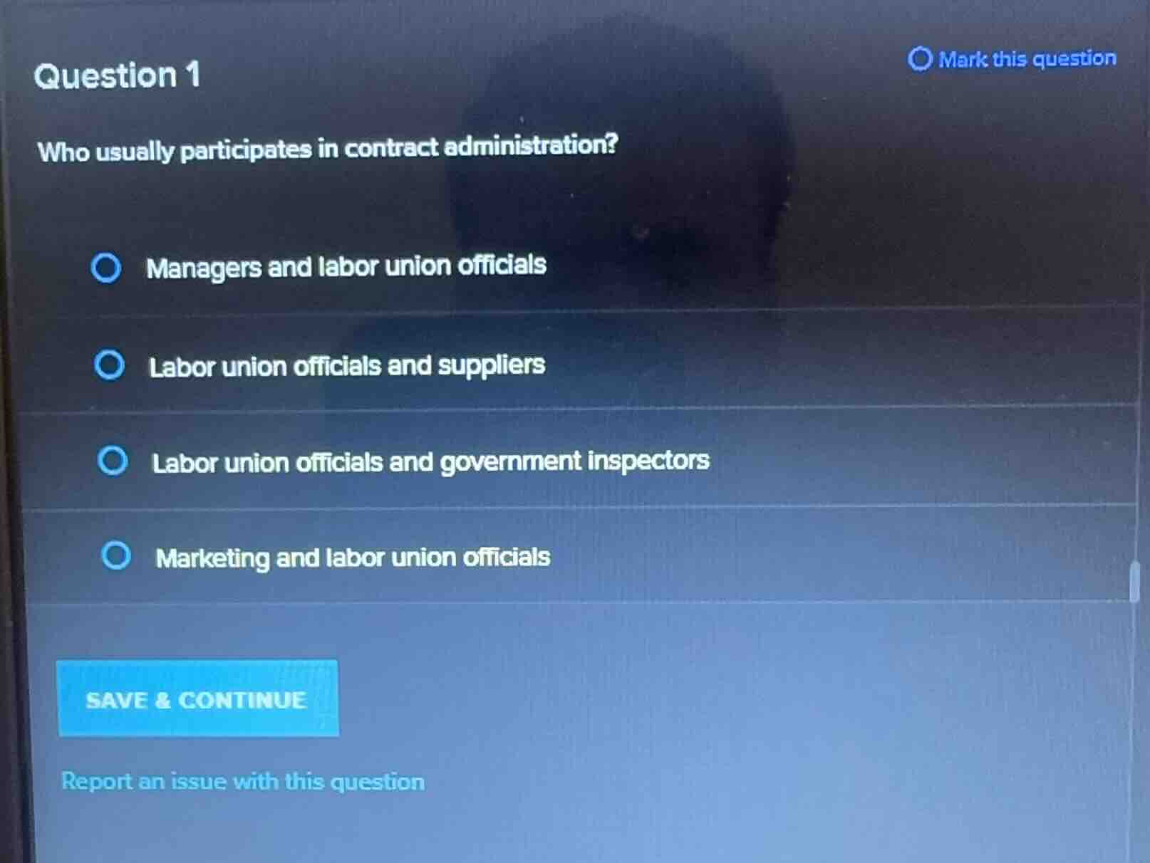 question 1 who usually participates in contract administration? - manag…