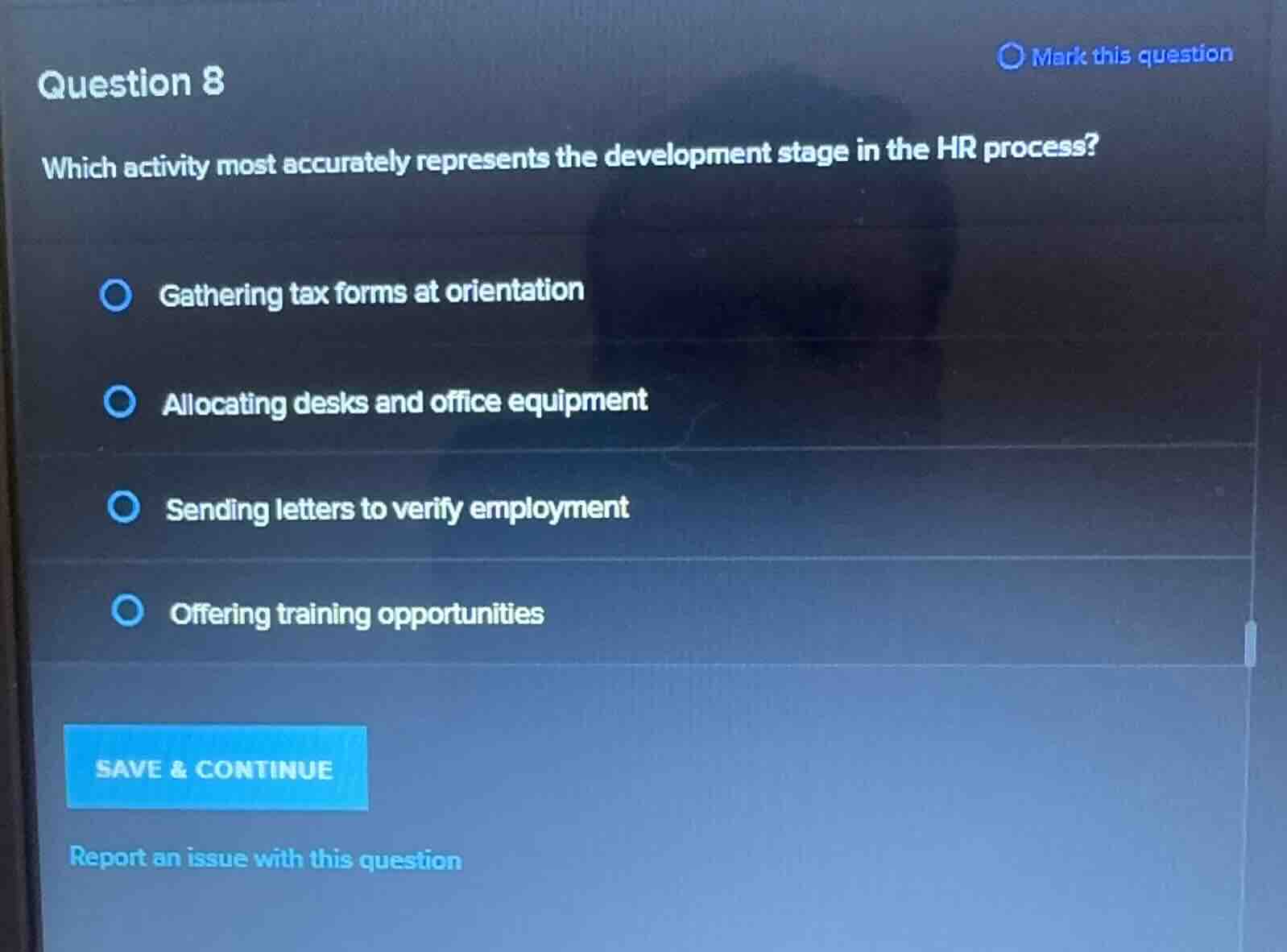 question 8 which activity most accurately represents the development st…